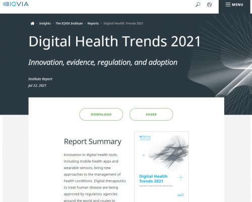 Screenshot Report Summary of Digital Health Trends